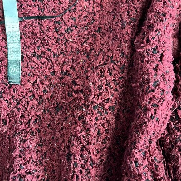 Kensie Speckled Open Front Cardigan Cranberry Plum Size Medium - Picture 7 of 9